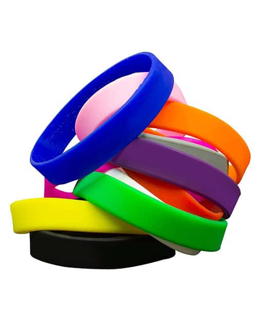 Debossed Silicone Wristbands Custom Imprinted Color Fill Adult 1/2